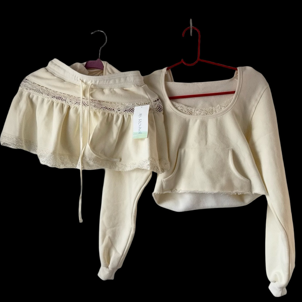 As Revival Y2K Lace Hoodie Set Skort XS RARE HTF $120 NWT Active